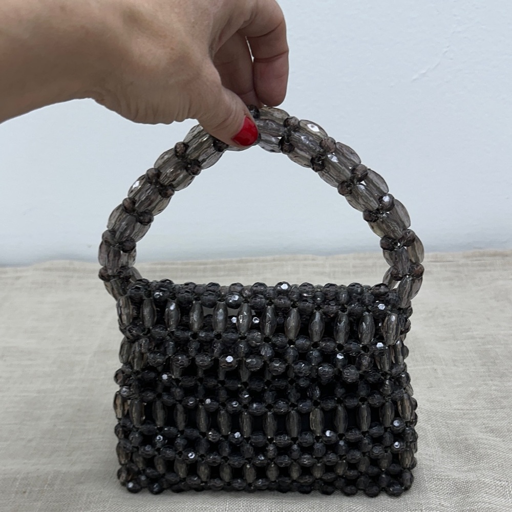 Elegant Beaded Handbag - Black/gray
Vintage 
Perfect condition